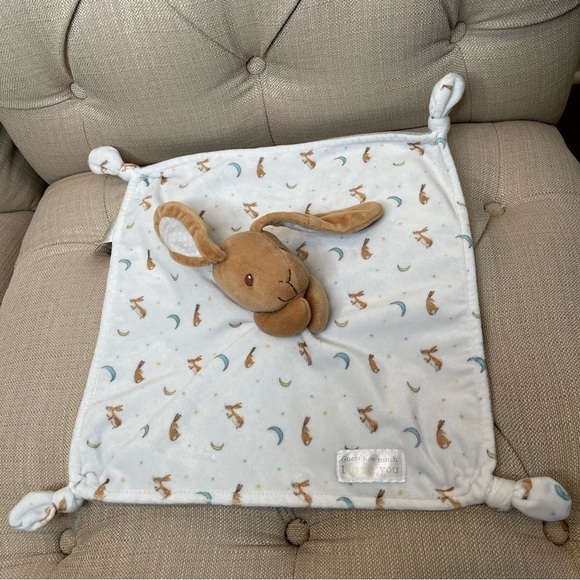 Guess HOW MUCH I LOVE YOU BROWN BUNNY RABBIT SECURITY BLANKET PLUSH 13”x13” - Picture 2 of 8